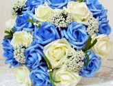 Bouquet c/ 30 Rosas Azuis e Brancas