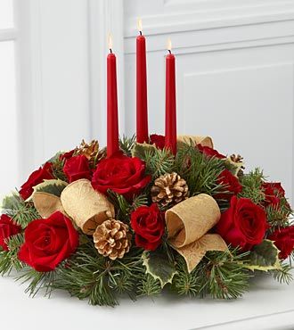 Arranjos de Natal c/ rosas vermelhas - Dea Flores